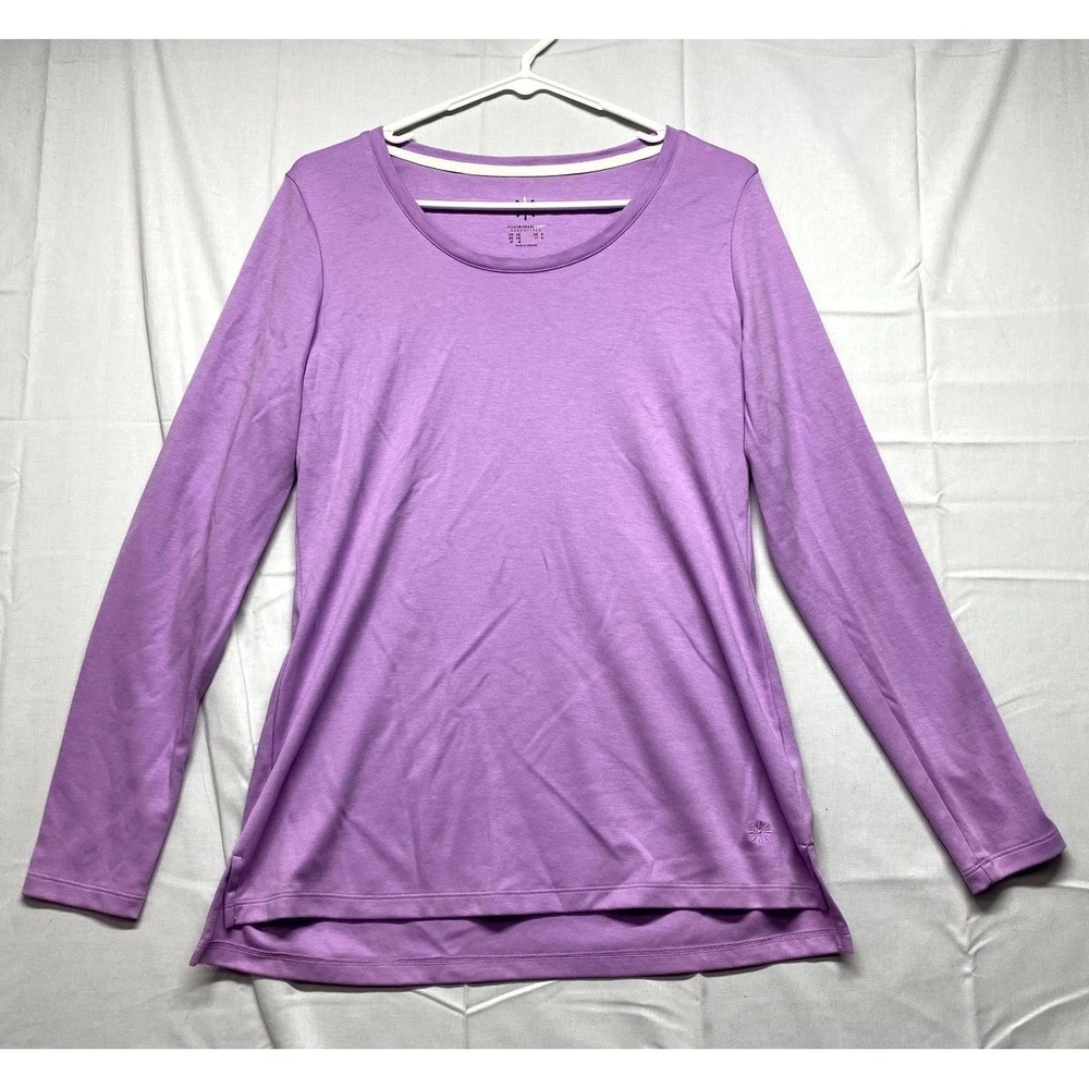 Isaac Mizrahi Live Essentials Top Womens XS Purple Long Sleeve High Low Hem